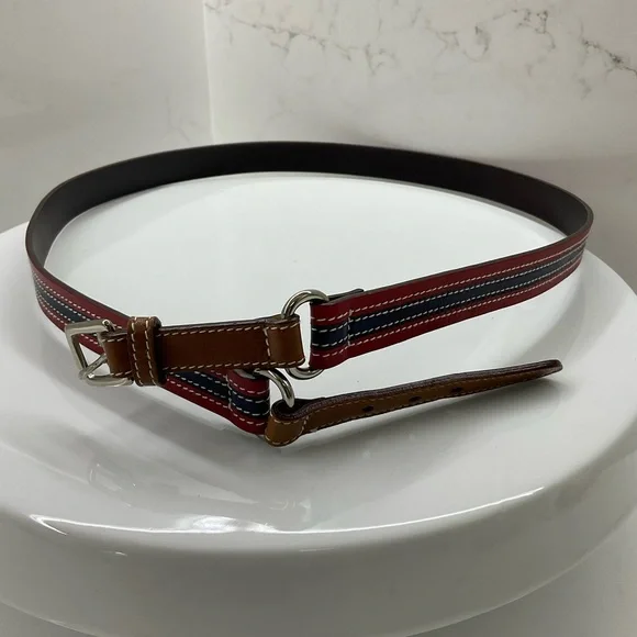 Coach Leather Belt Size Large Women’s Red Blue Brown 3969 - Picture 9 of 9